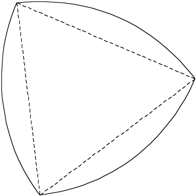 area of triangle. The Reuleaux triangle has the