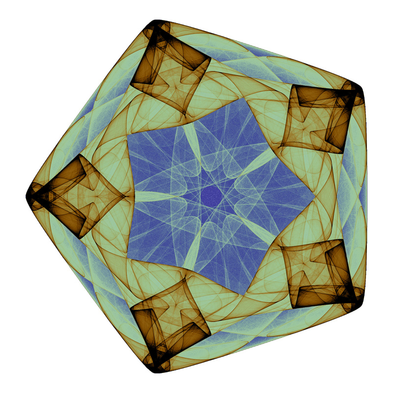 Pentagonal attractor symmetric icon